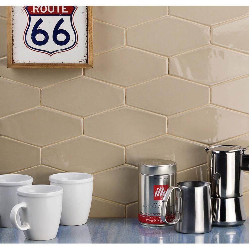 Midland Hexagon 4" x 8" Ceramic Subway Wall Tile (5.38 sq. ft. / box)