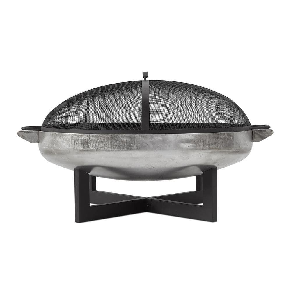 La Porte 21" H x 36.8" W Steel Wood Burning Outdoor Fire Pit with Lid