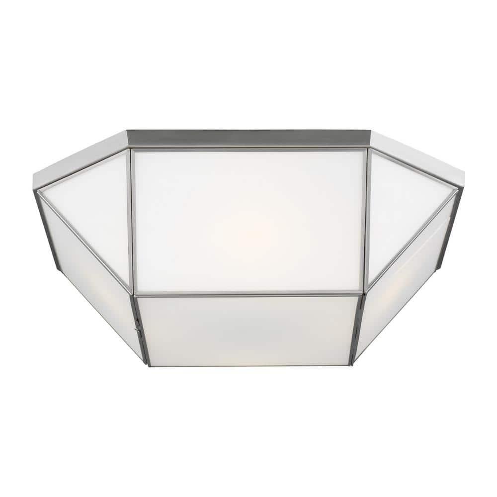 Morrison 20'' Brushed Nickel Indoor/Outdoor Flush Mount with Glass Shade