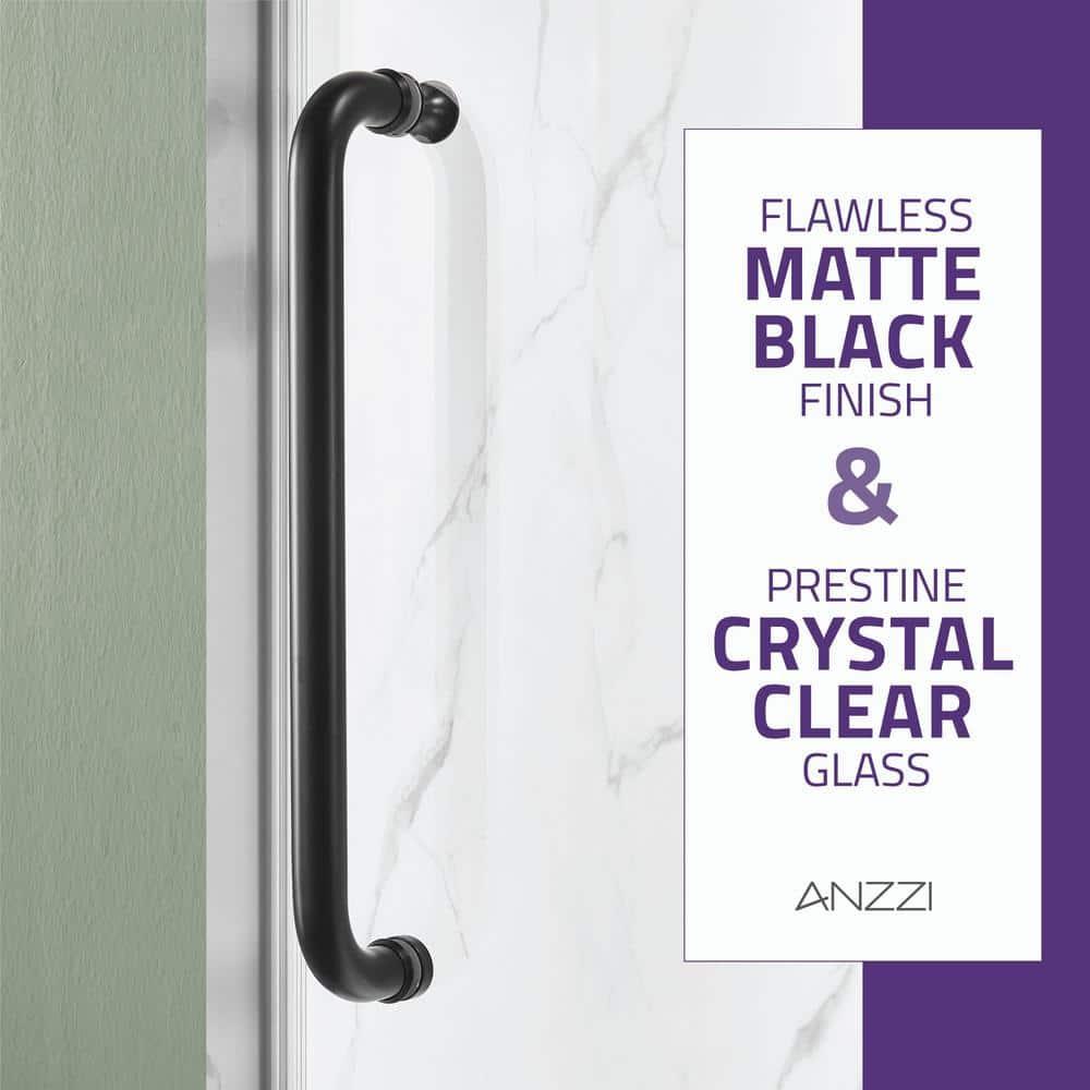 ANZZI SD-AZ13-01MB Madam Series 48" W x 76" H Single Sliding Semi-Frameless Shower Door