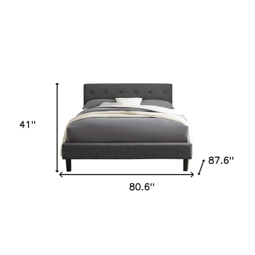 Monticello Bed, Gray, King Size - 87.6 x 80.6 x 40.95 in.