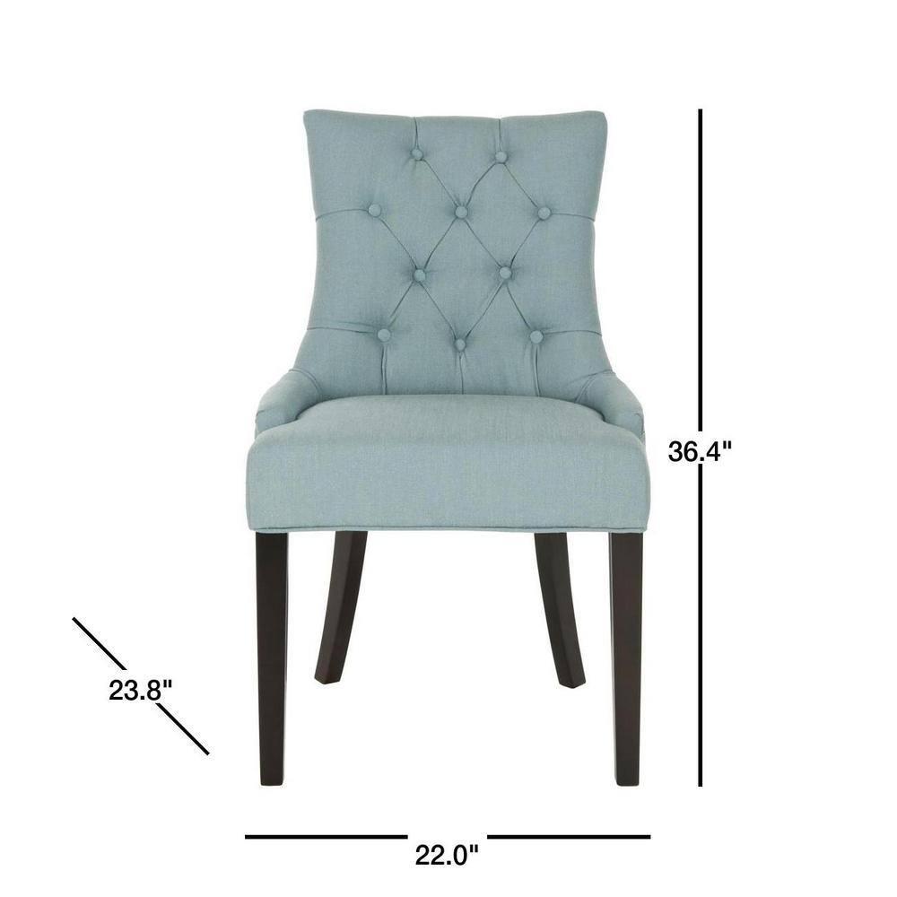Abby 19''H Tufted Side Chairs (Set Of 2)  Silver Nail Heads - Sky Blue - Safavieh