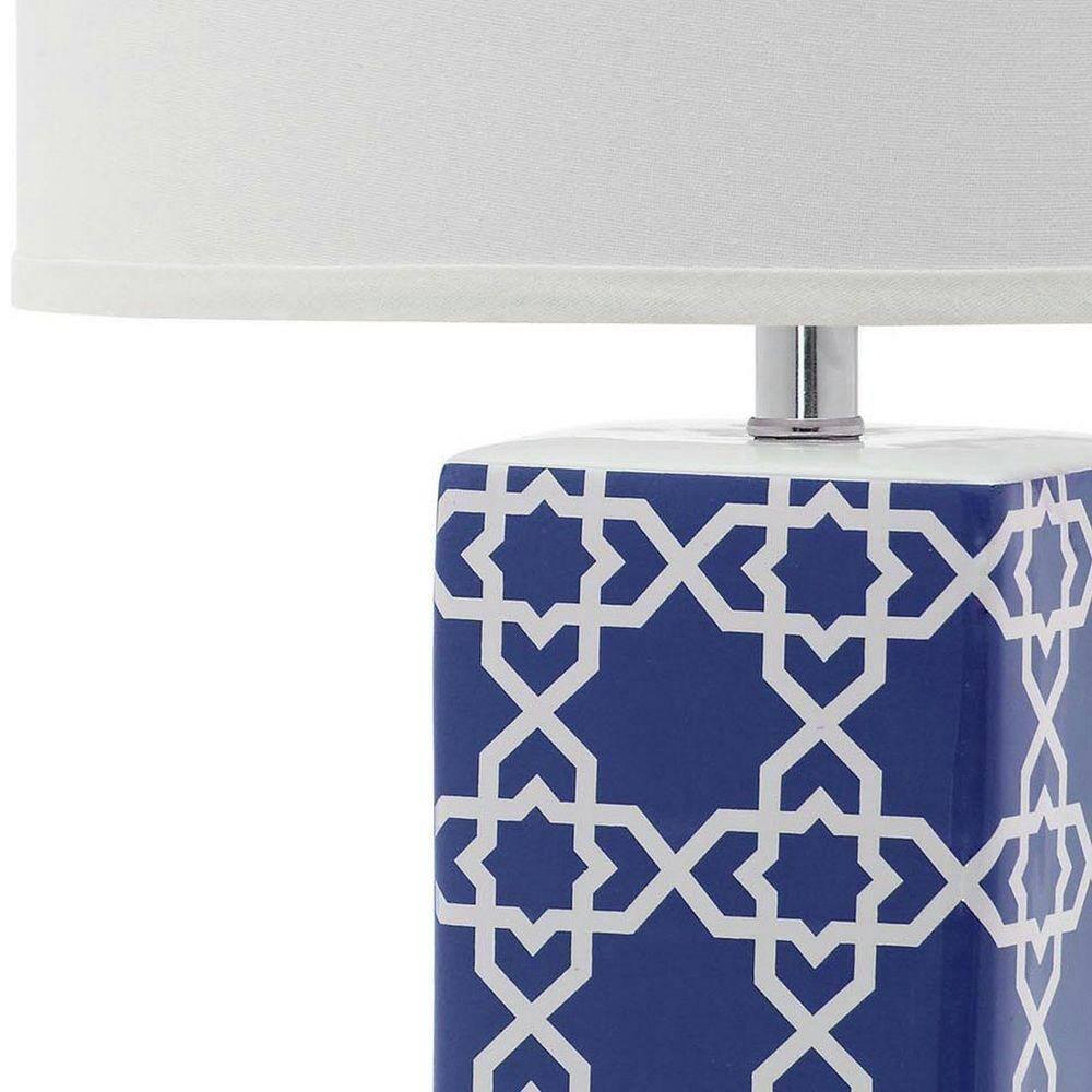 Quatrefoil Table Lamp (Set of 2) - Navy - Safavieh.