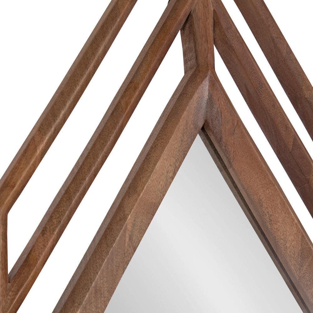 Kate and Laurel Vayga Bohemian Geometric Decorative Wall Mirror, 14 x 42, Natural, Modern Hexagon Mirror for Wall