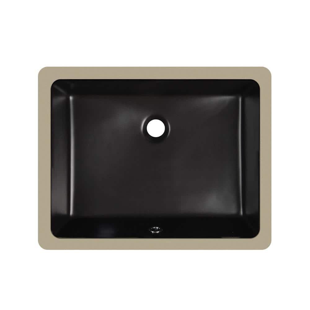 DeerValley Ursa 20" X 15.6" Rectangular Vitreous China Undermount Bathroom Sink with Overflow