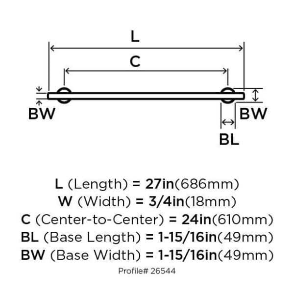 Arrondi™ 27" Wall Mounted Towel Bar