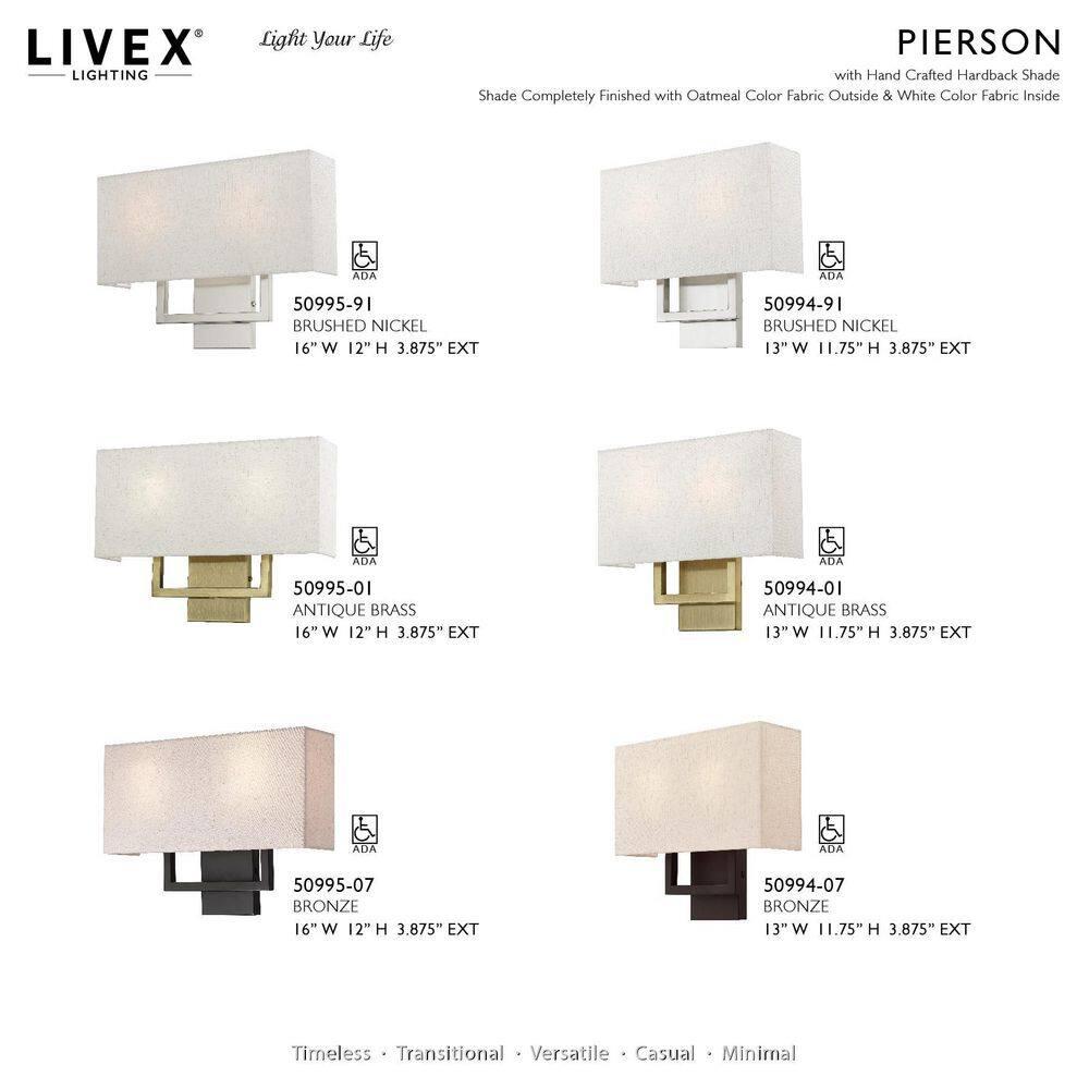 Livex Lighting Pierson 2 - Light Wall Light in  Antique Brass