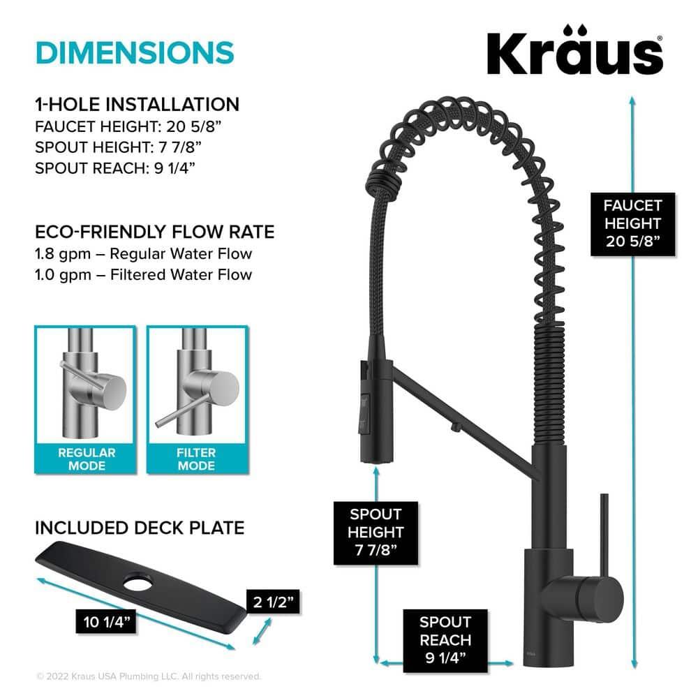 Oletto 2-in-1 Pull-Down Single Handle Kitchen Faucet