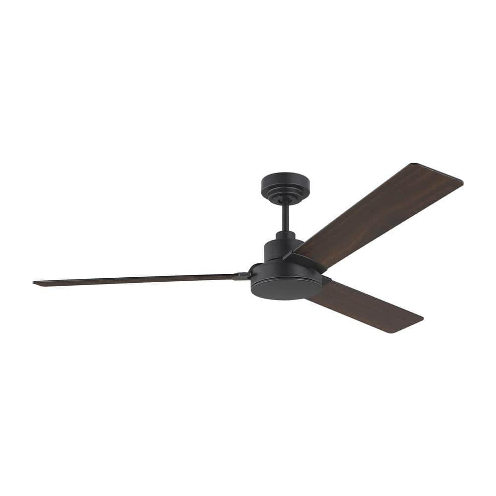 Midnight Black 58" Ceiling Fan with Reversible Blades and Remote