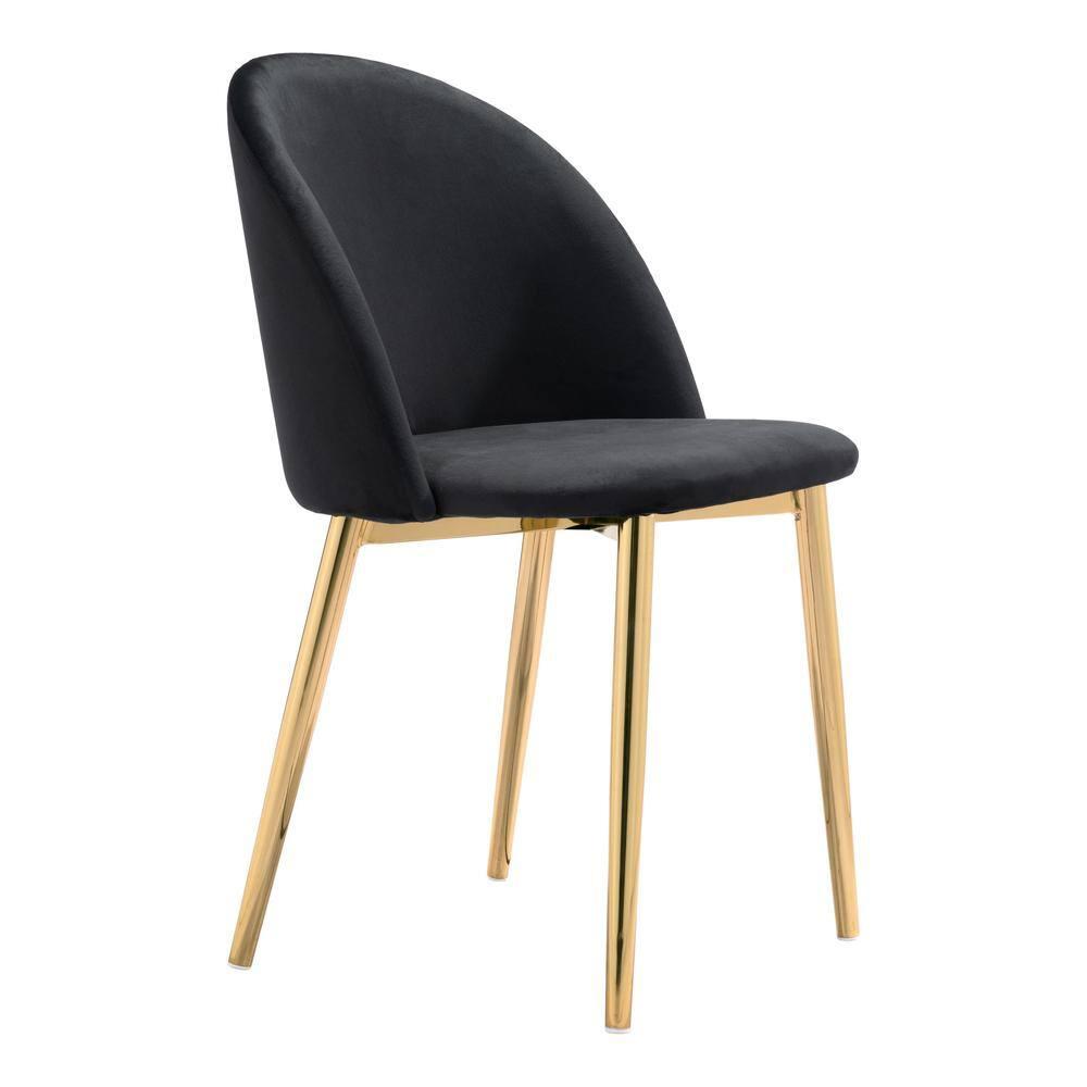 Zuo Cozy Dining Chair (Set of 2) Black & Gold
