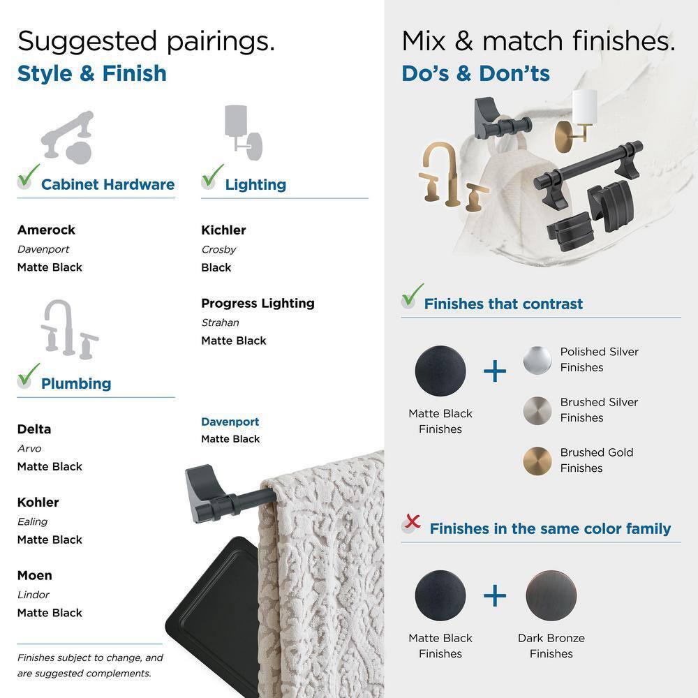 Amerock Davenport Wall Mounted Robe Hook BH36050MB