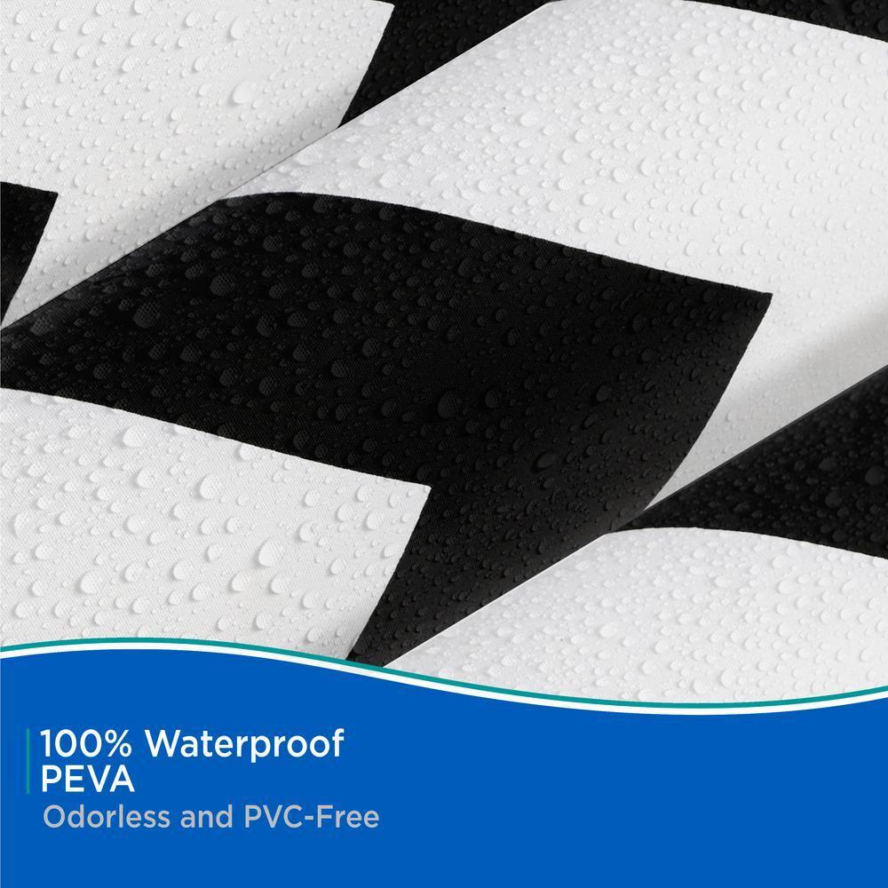 Kenney® Medium Weight Decorative PEVA Shower Curtain Liner, 70" W x 72" H, Step Up Chevron