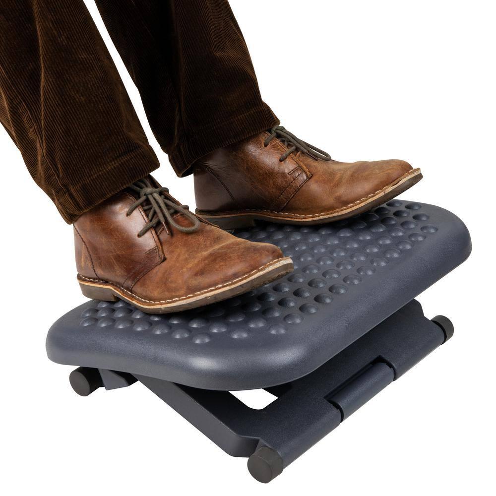 Mind Reader Foot Rest, Under Desk at Work, Ergonomic, Height Adjustable, Office, Plastic, 17.5"L x 13.5"W x 3.5"H