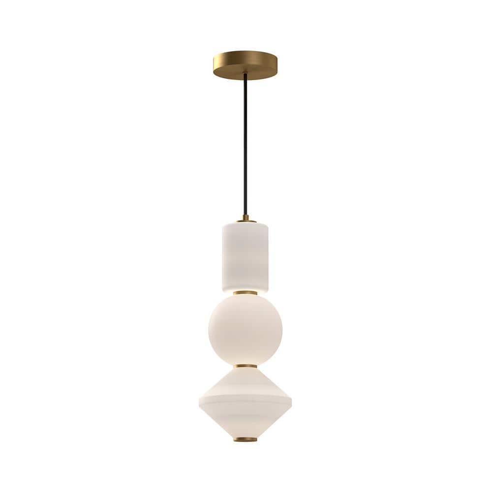 Bijou 19" Gold and Brushed Nickel LED Glass Pendant