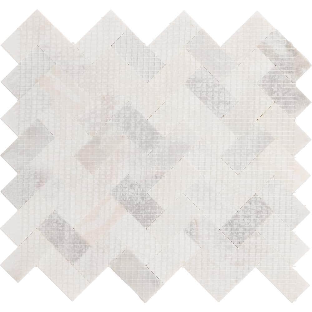 Minute Mosaix Natural Stone Herringbone Mosaic Sheet Floor &Wall Tile