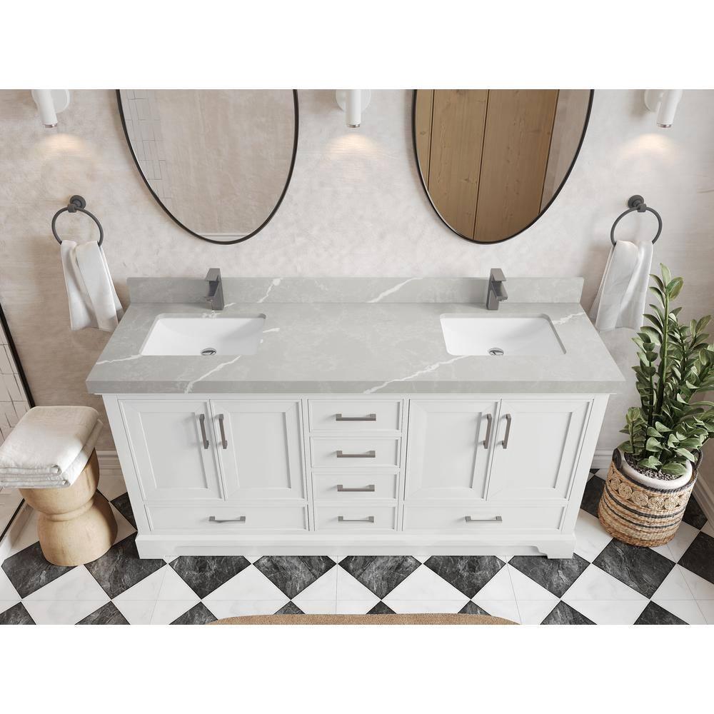 Willow Collections Charlotte 72'' Double Bathroom Vanity with Quartz Top
