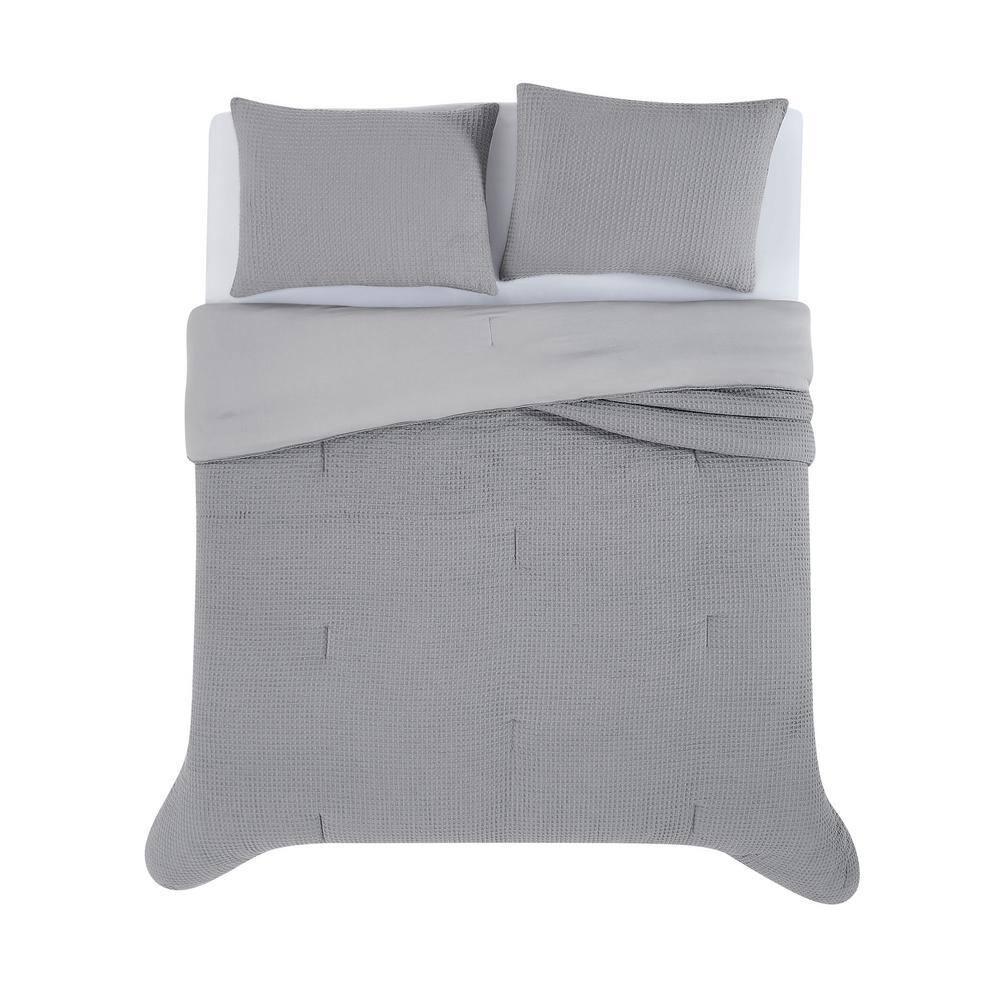 Textured Waffle Weave Comforter Set