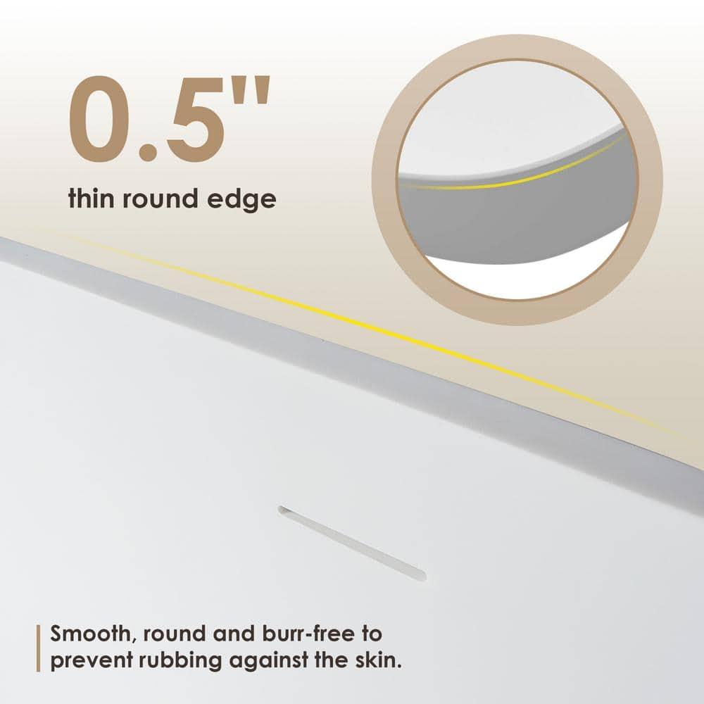 Giotto 59.1" x 30.7" Freestanding Soaking Stone Rein Bathtub