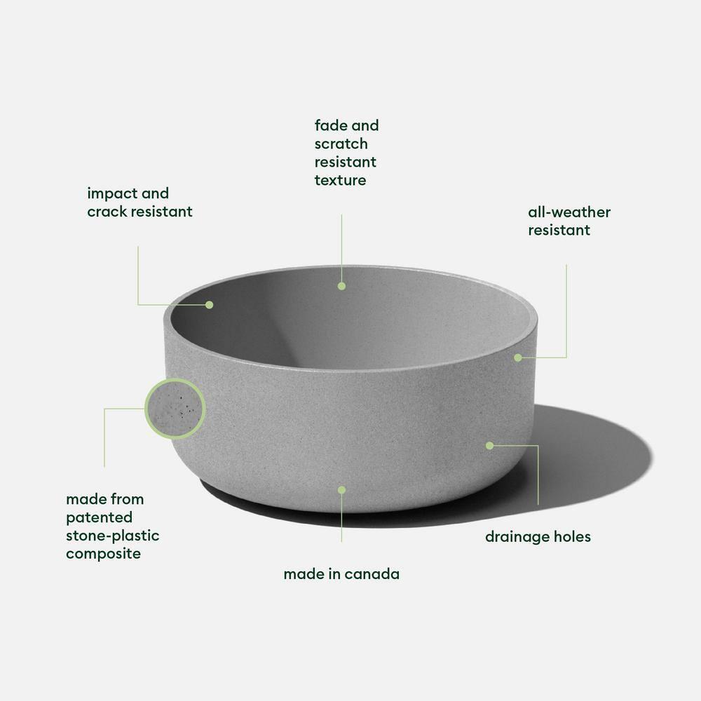 Veradek Mason Series Kona Bowl 14" Plastic-Stone Planter 2-Pack Gray