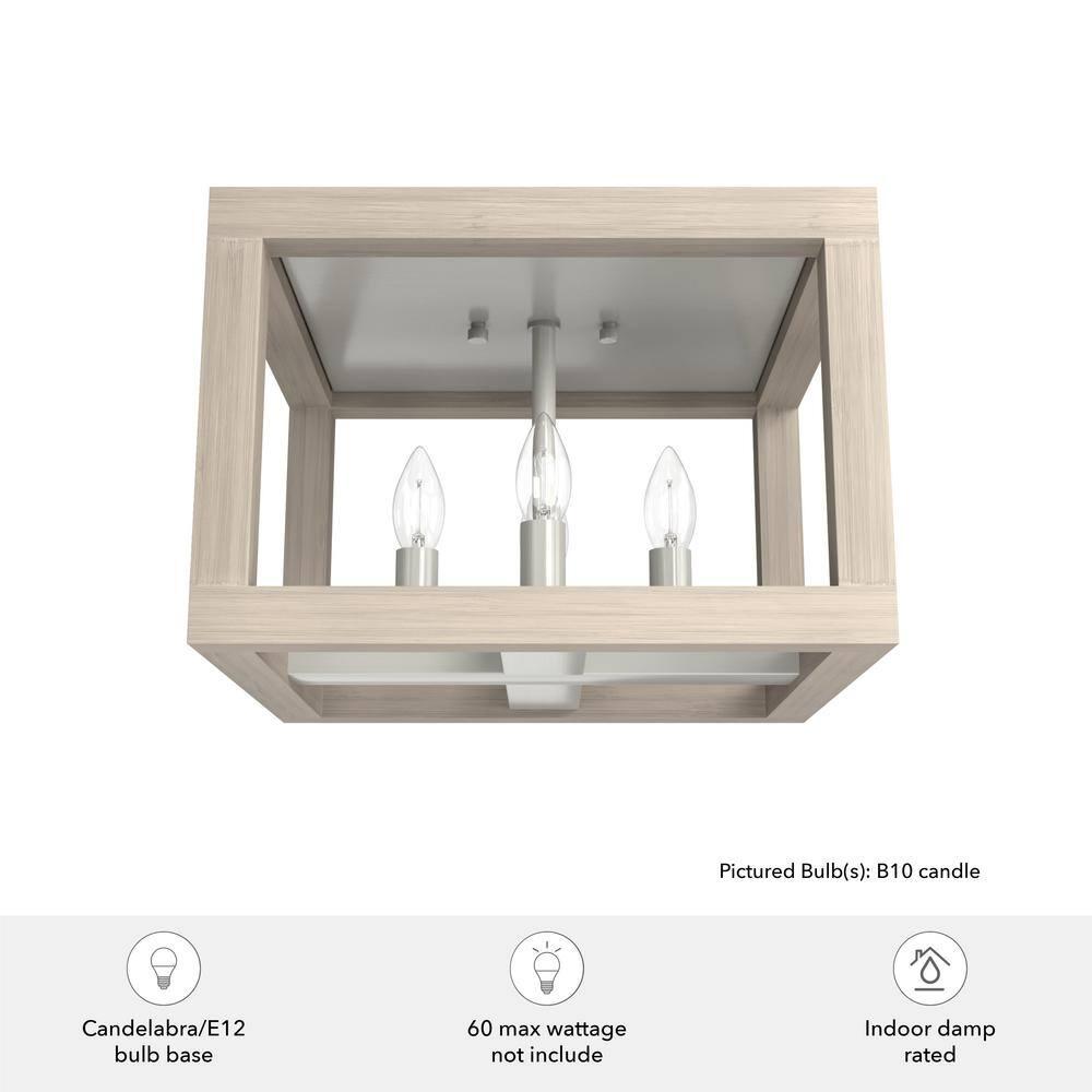 Squire Manor 4 - Light 12'' Lantern Square / Rectangle Flush Mount