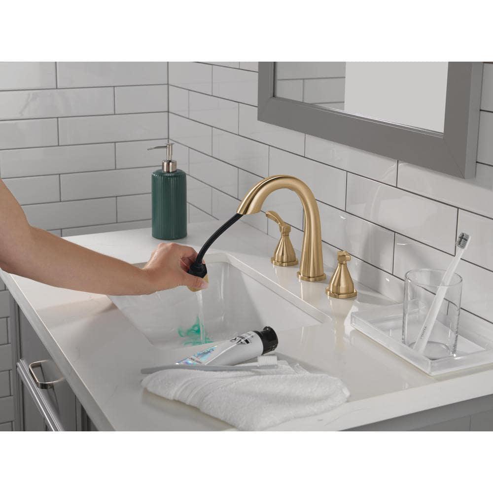 Stryke Widespread Bathroom Faucet with Drain Assembly and DIAMOND™ Seal Technology
