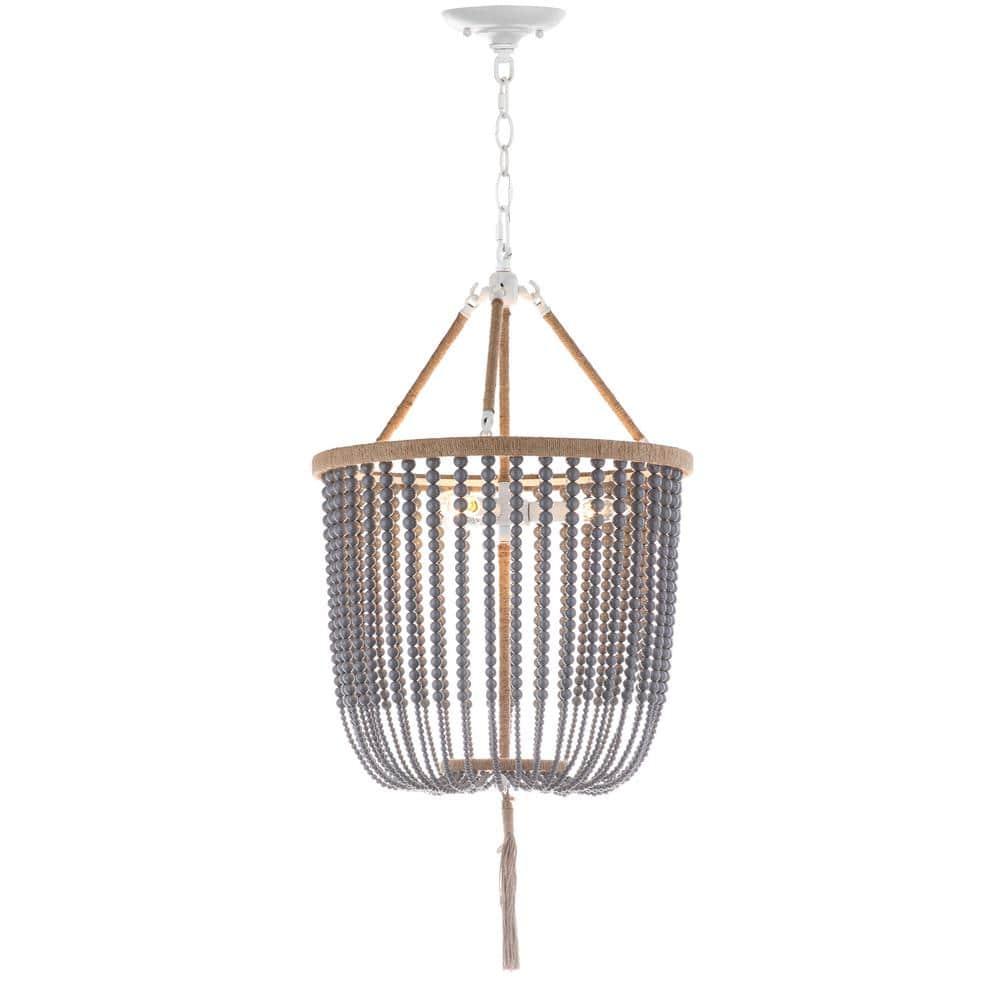 Angie Beads Pendant Lamp - LIT4476 - Grey - Safavieh