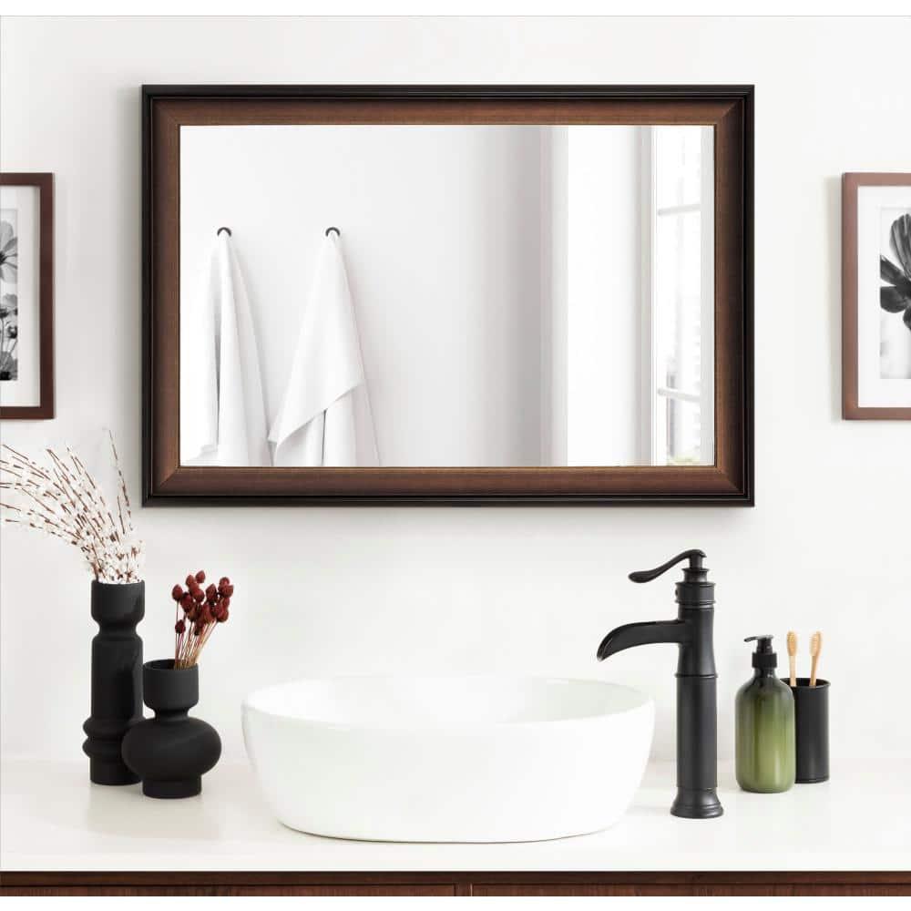 20"x30" Gotley Rectangle Wall Mirror Bronze - Kate & Laurel All Things Decor: Transitional Style, No Assembly, Plastic Frame