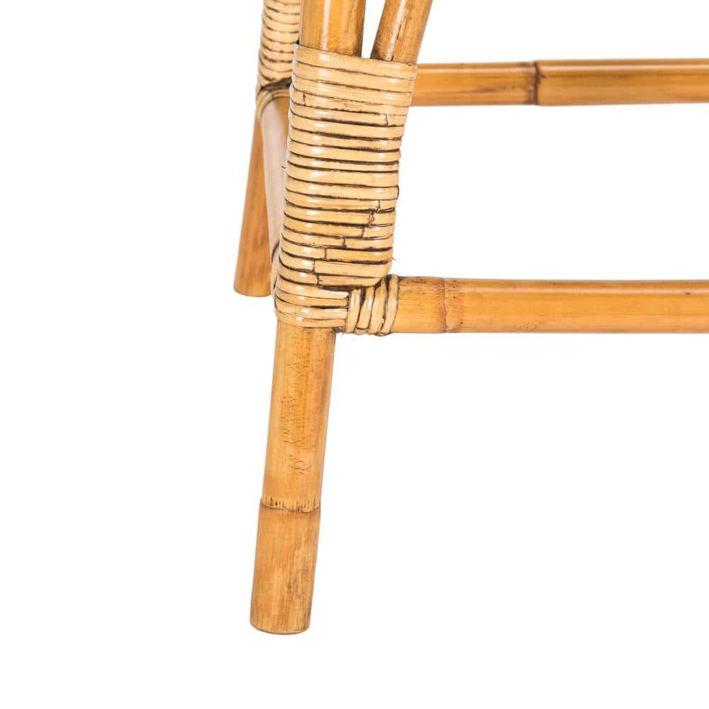 Leda Rattan Counter Stool - WIK6512 - Brown - Safavieh