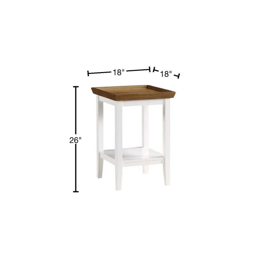 Convenience Concepts Ledgewood End Table, Driftwood / White, 18 in x 18 in x 26 in