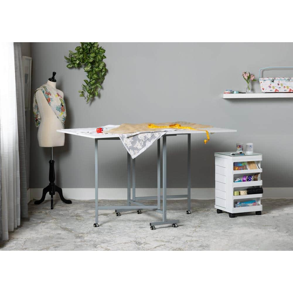 Sew Ready 58.75'' x 36.5'' Foldable Craft Table with Wheels