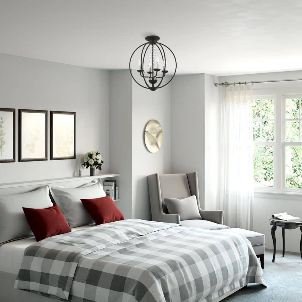 Livex Lighting Arabella 4 - Light Chandelier in  Black/Brushed Nickel