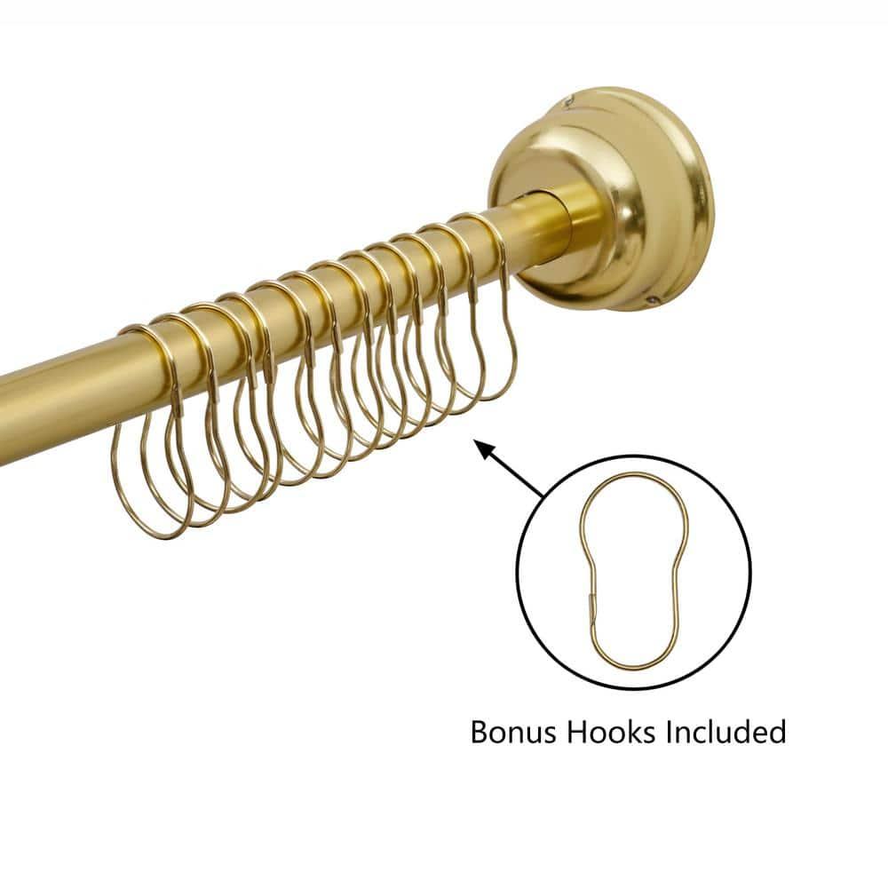 Utopia Alley Utopia Alley Rustproof Fixed Mount Single Curved Shower Rod, Aluminum, adjustable from 45" to 72" Wide