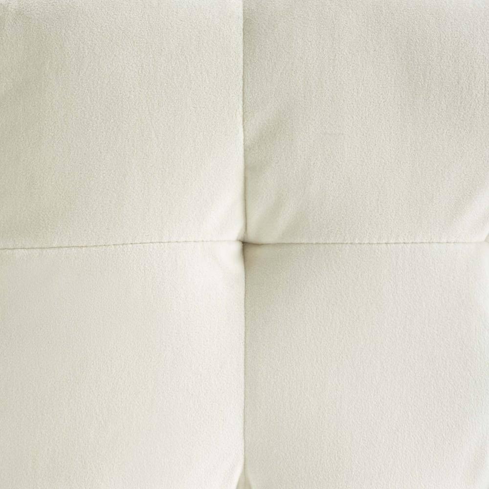Contour Tufted Cube Performance Velvet OttomanIvory