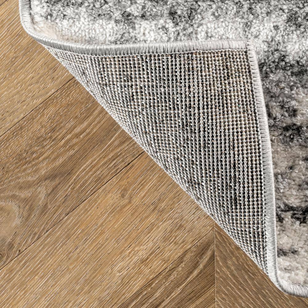 Deedra Modern Abstract Power Loom Performance Gray/White Rug