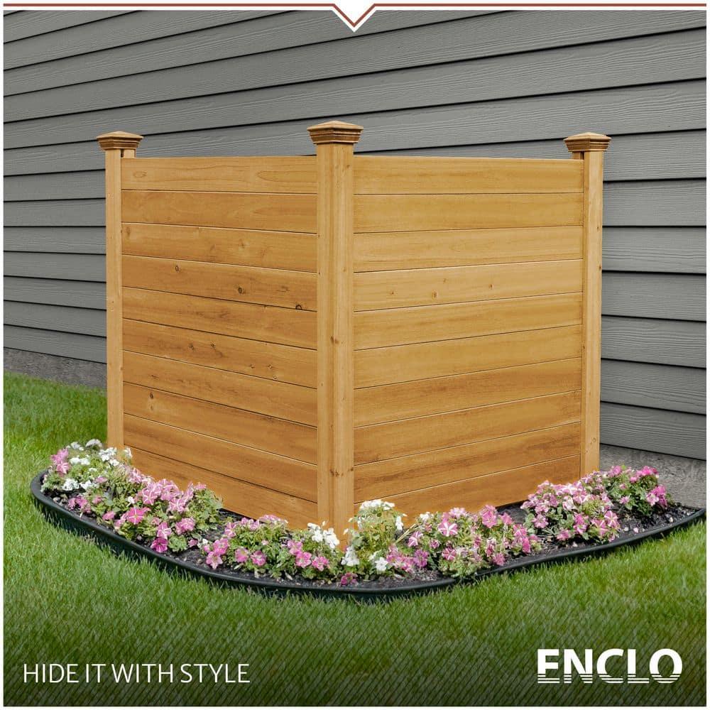 4ft H x 4ft W (2 Panels) No Dig Enclo Premium Wood Privacy Screen, Ideal Outdoor Privacy Wall, Pool Equipment Enclosure, Cedar Privacy Fence, Trash Can Enclosures, Air Conditioner Fence, EC18029