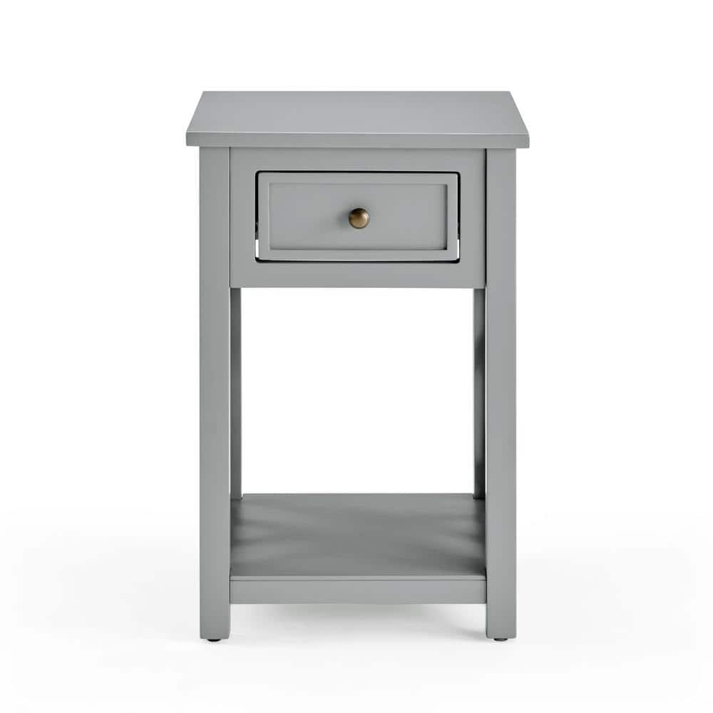Alaterre Furniture Coventry Indoor Modern Storage Wood Square End Table, Gray