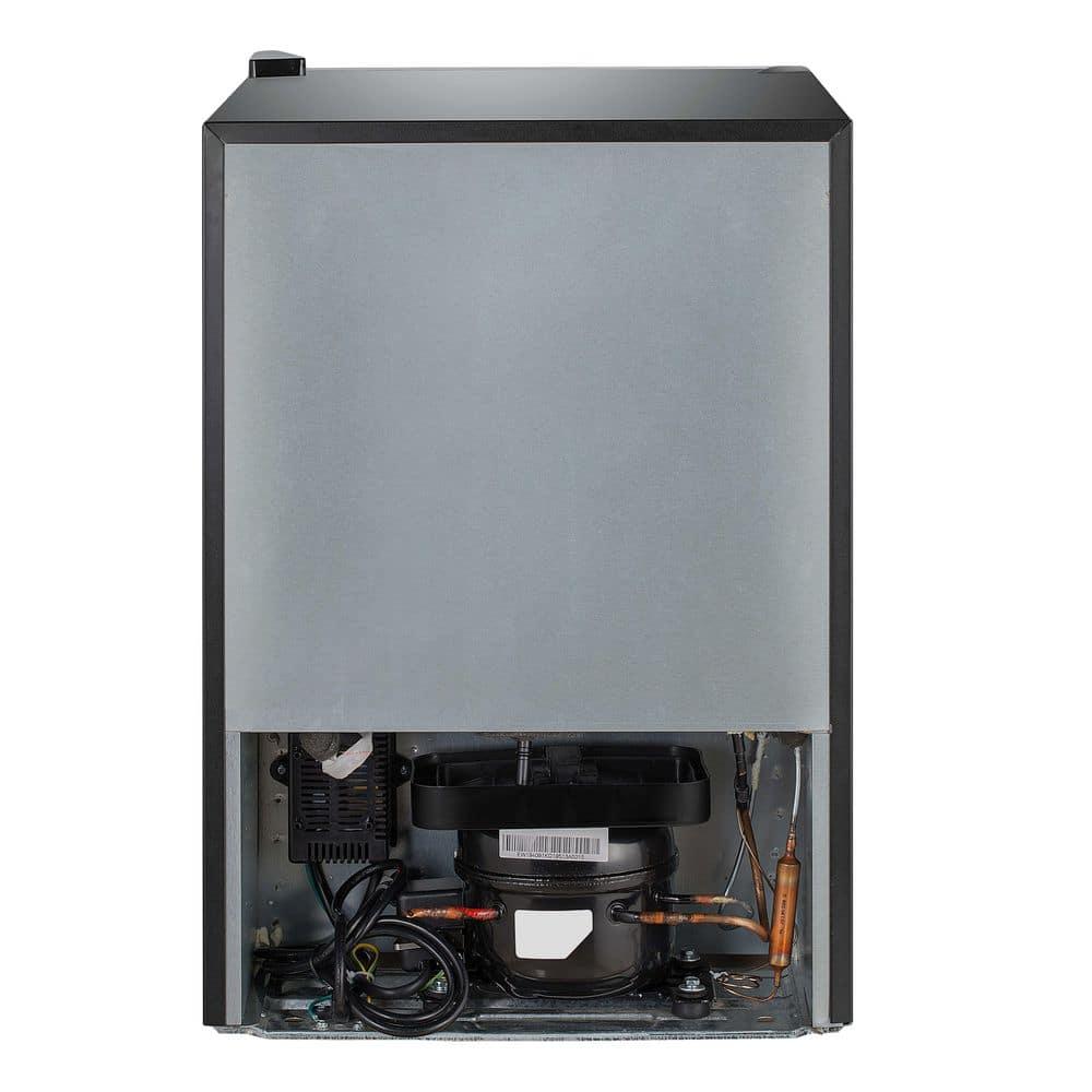 Black Compact Beverage Cooler with Stainless Steel Door