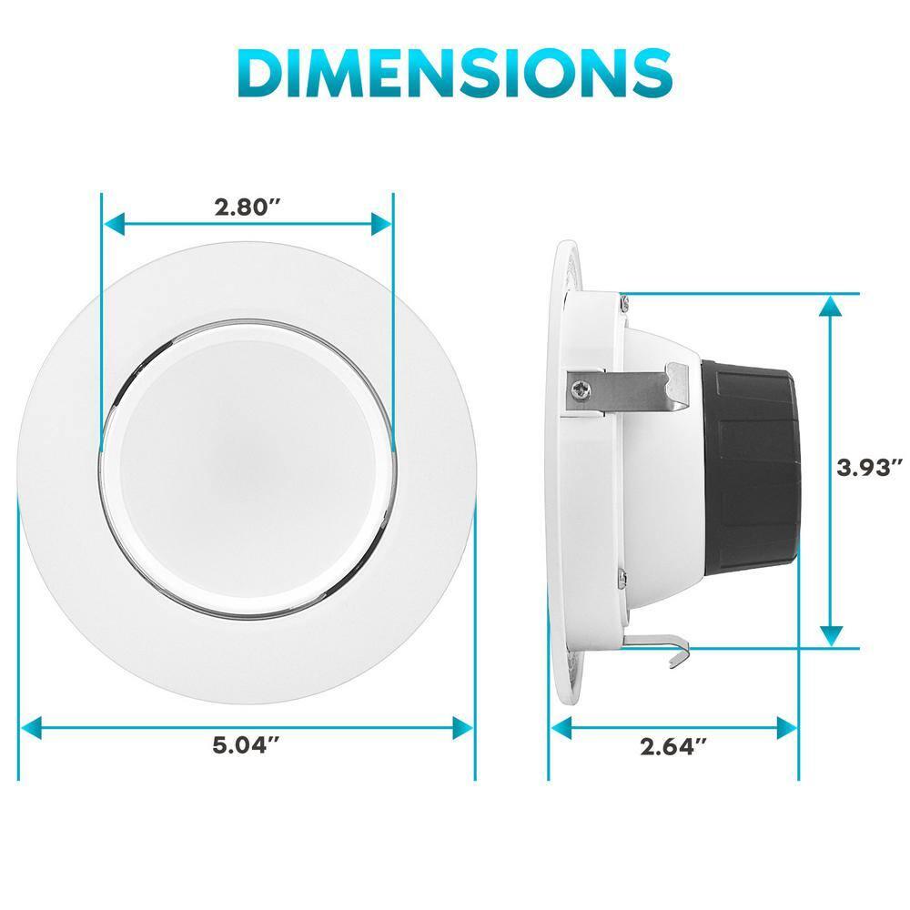 Luxrite 4" Selectable CCT Remodel IC Gimbal LED Retrofit Recessed Lighting Kit LR23233-12PK