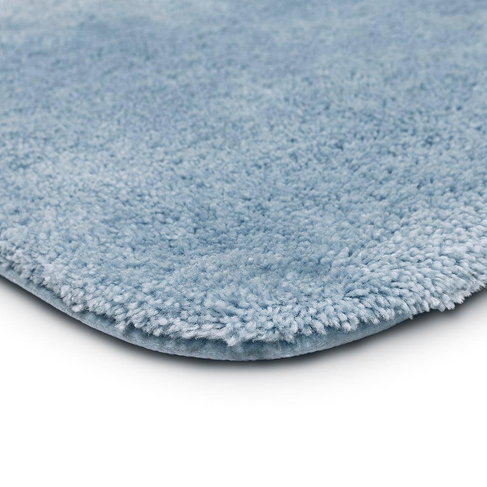 BrylaneHome The Elegance Bath Rug Collection - Bath Rug - 17" W 24" L, Sky Blue