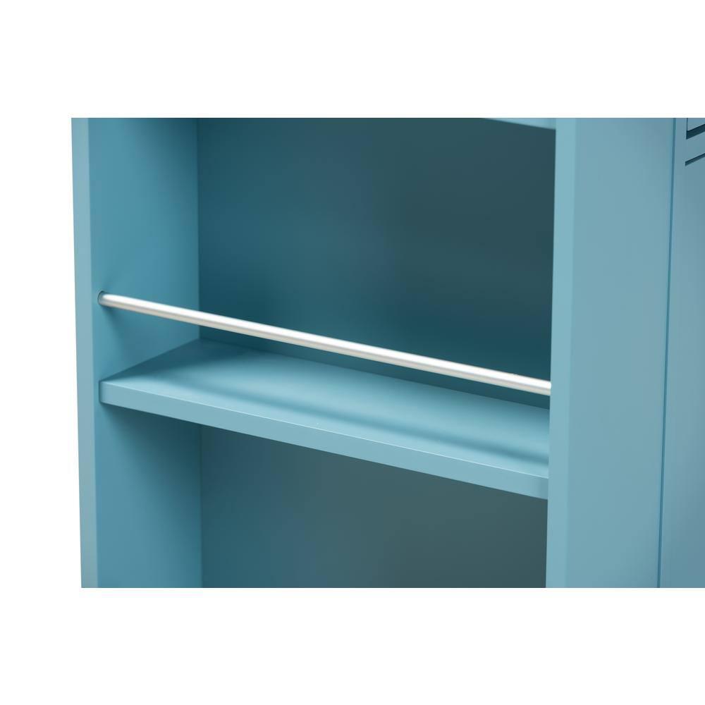 Baxton Studio Liona Modern and Contemporary Sky Blue Finished Wood Kitchen Storage Cart