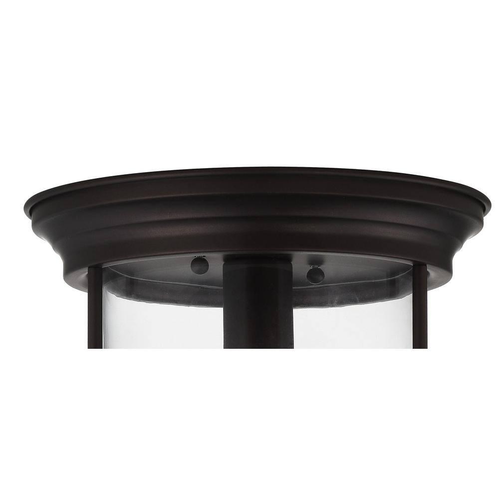 Savannah 10.25" Metal/Glass LED Flush Mount, Oil Rubbed Bronze