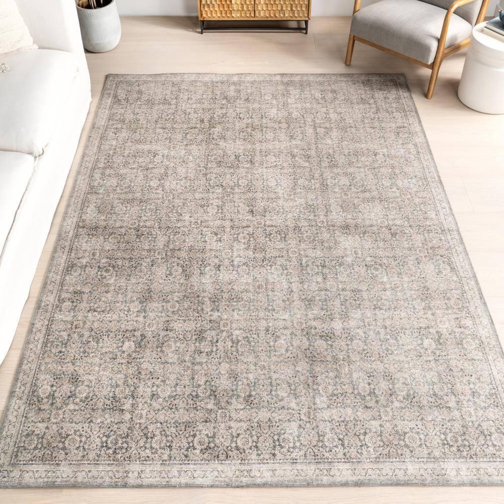 Nuloom Hillstone Collection Cally Traditional Vintage Medallion Area Rug, 5' x 8', Taupe