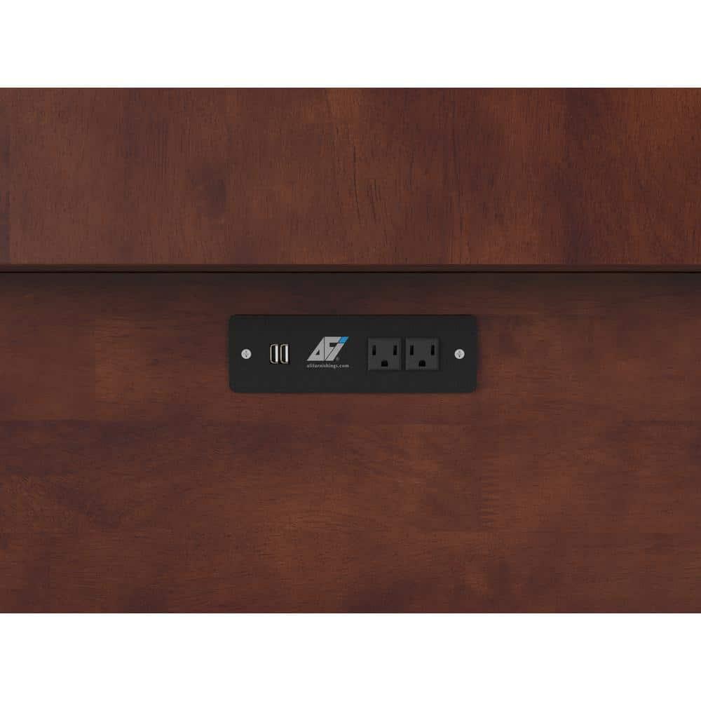 AFI Nantucket Twin Solid Wood Murphy Bed Chest with Mattress, Drawer & Charger, Walnut