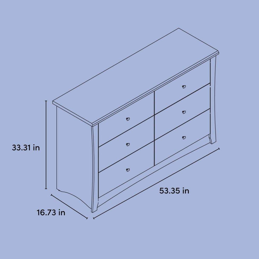 Crescent 6 Drawer Double Dresser