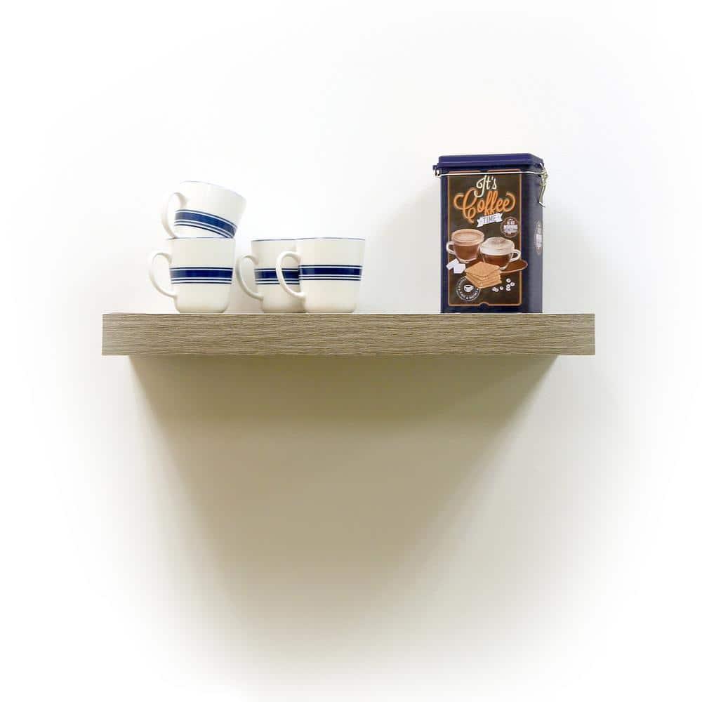 InPlace 24" Floating Shelf Wall Mounted Hidden Brackets Rustic Wood: Modern Design, MDF, Smooth Finish, Includes Mounting Hardware