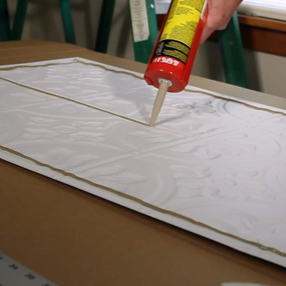 23'' L x 23'' W Textured Vinyl Glue Up Ceiling Tile