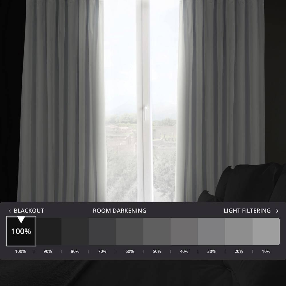 Exclusive Fabrics  Signature Extra Wide Blackout Velvet Curtain (1 Panel) Primary White 100 x 96 96 Inches