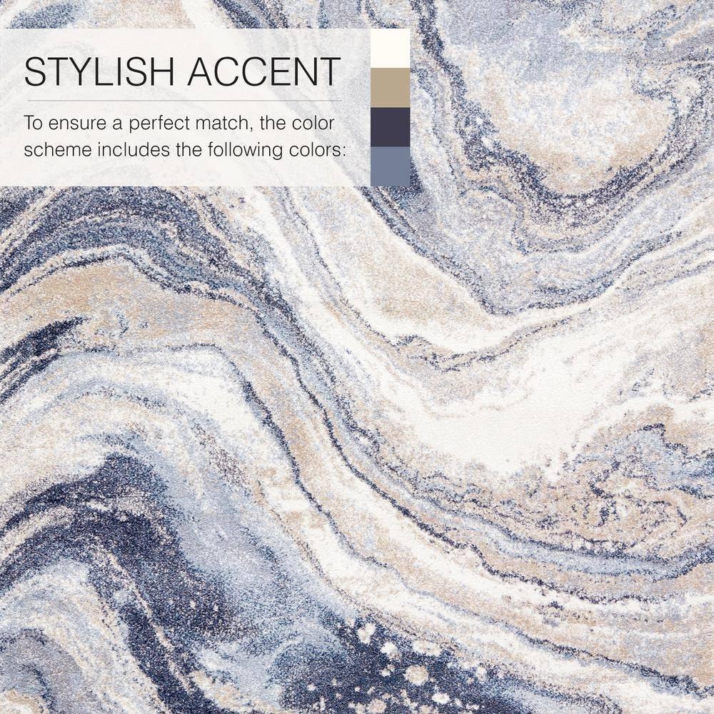 3'x10' Vibe by Orion Abstract Area Rug Blue/Light Gray - Jaipur Living: High Pile Runner, Vintage Style, Indoor Use