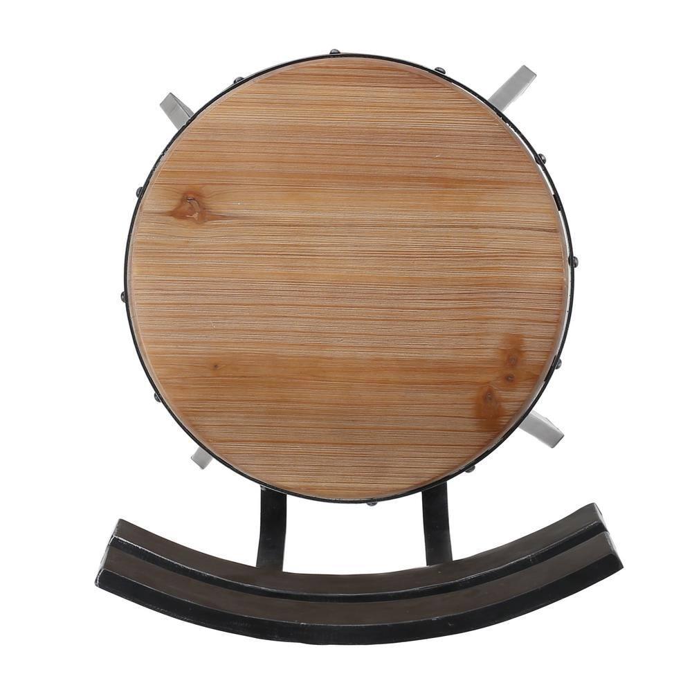 Noble House Fredell Firwood Adjustable Height Swivel Barstools, Set of 2, Antique and Black Brushed Silver