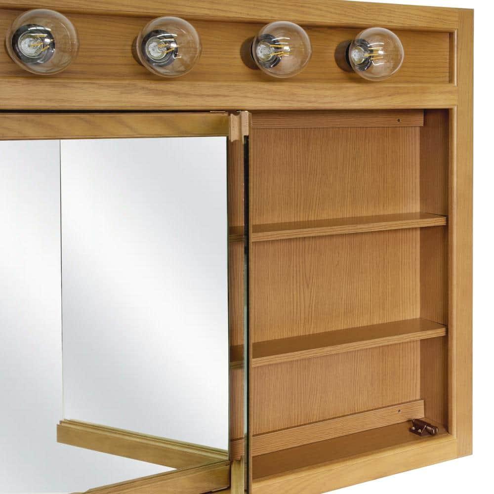 Richland 48-Inch Lighted Wood Medicine Cabinet in Nutmeg Oak